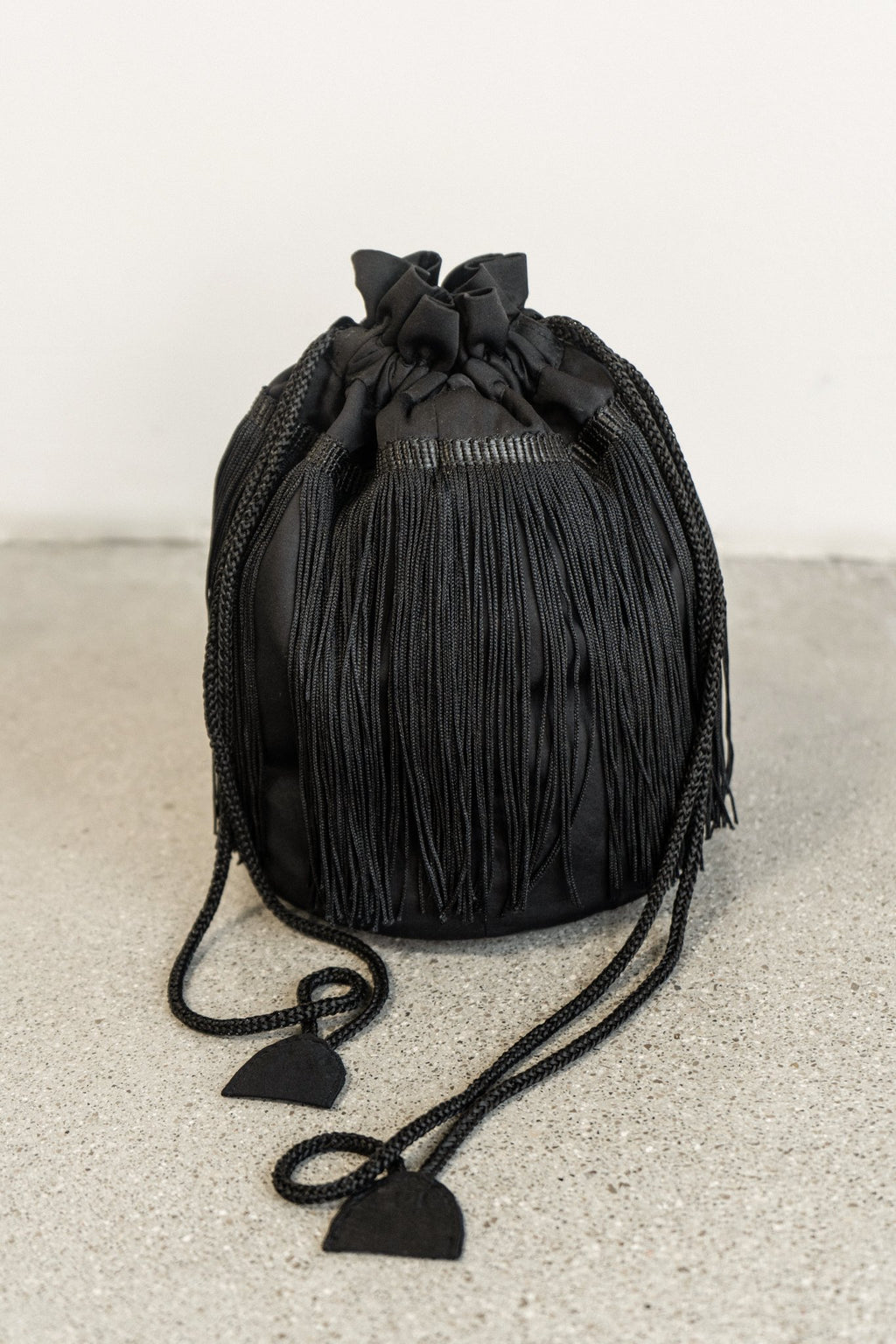 K M by L A N G E Frill Cinched Bag - Black
