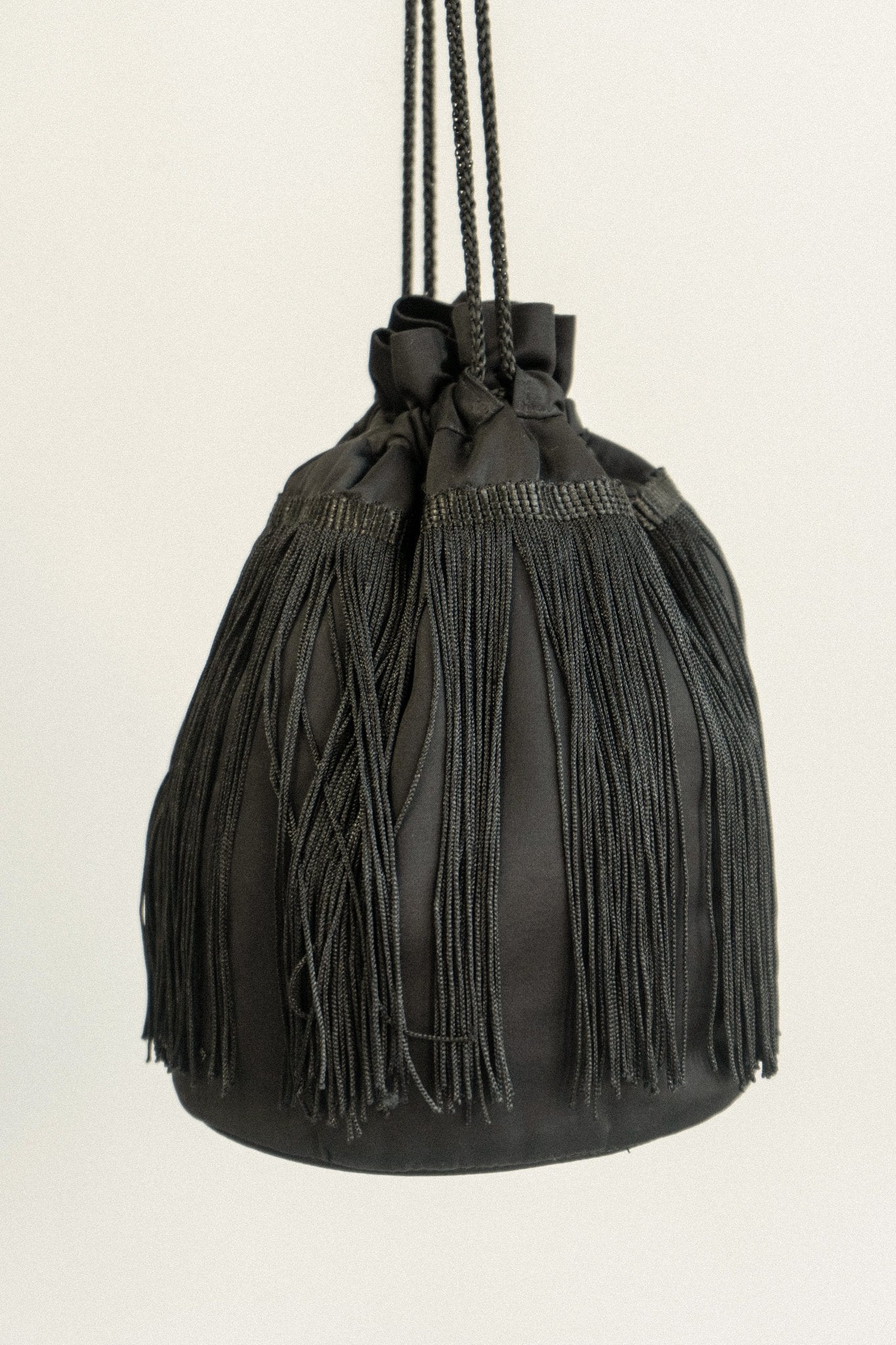 K M by L A N G E Frill Cinched Bag - Black