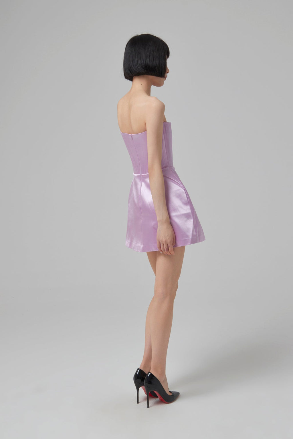 ALEX PERRY Briar Duchess Satin Strapless Dress - Lilac