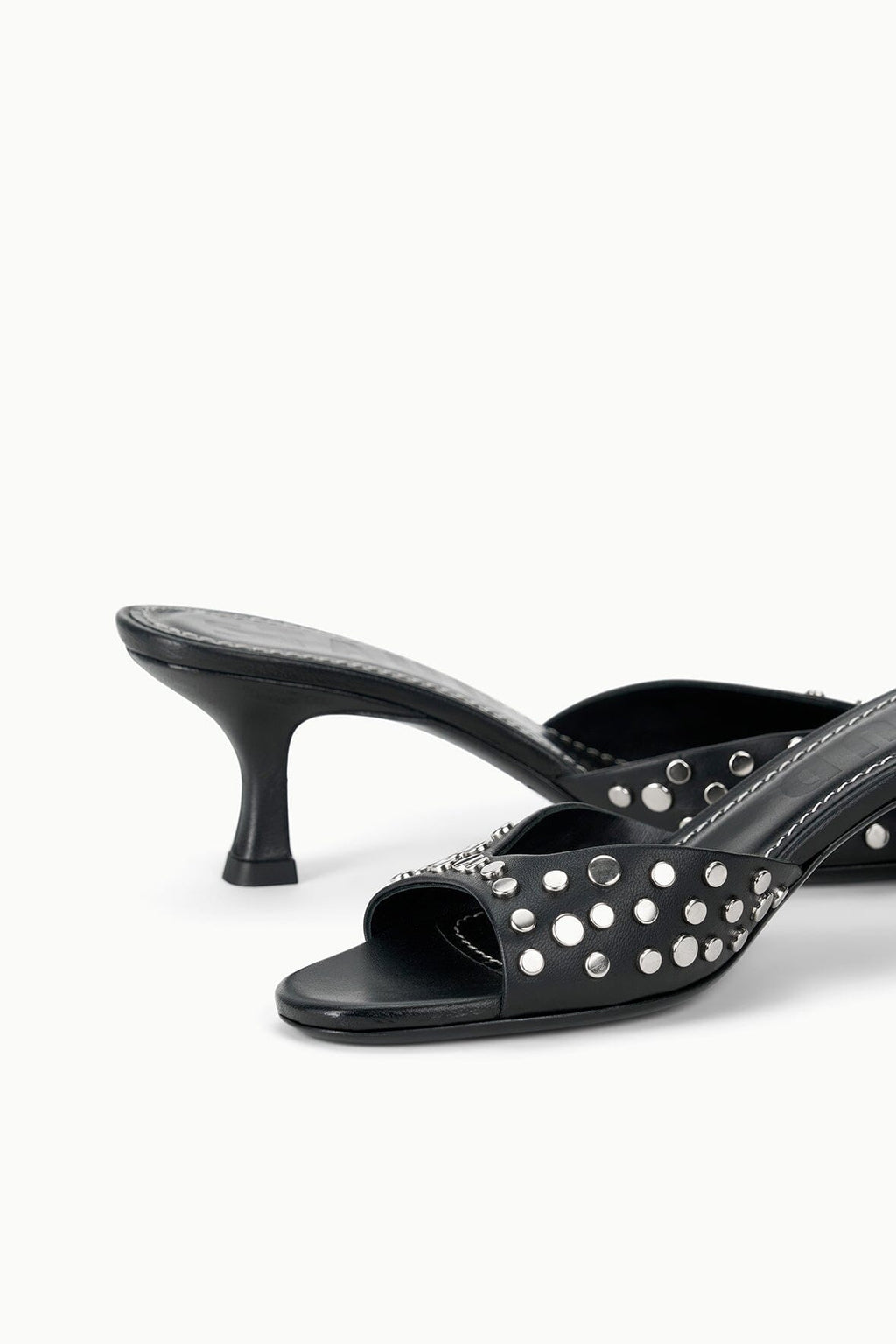 Staud Brigitte Mule in Rivets - Silver