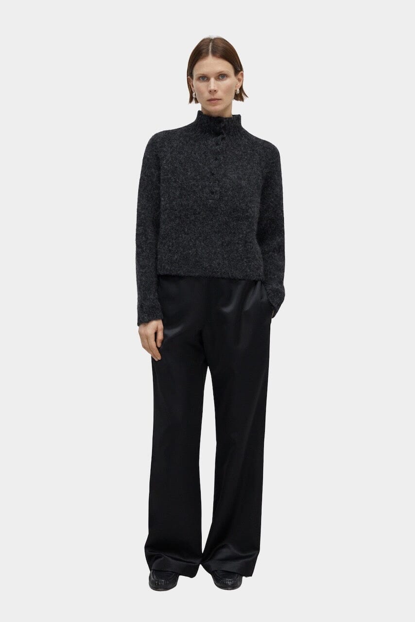 Cordera Baby Alpaca Polo Sweater - Anthracite