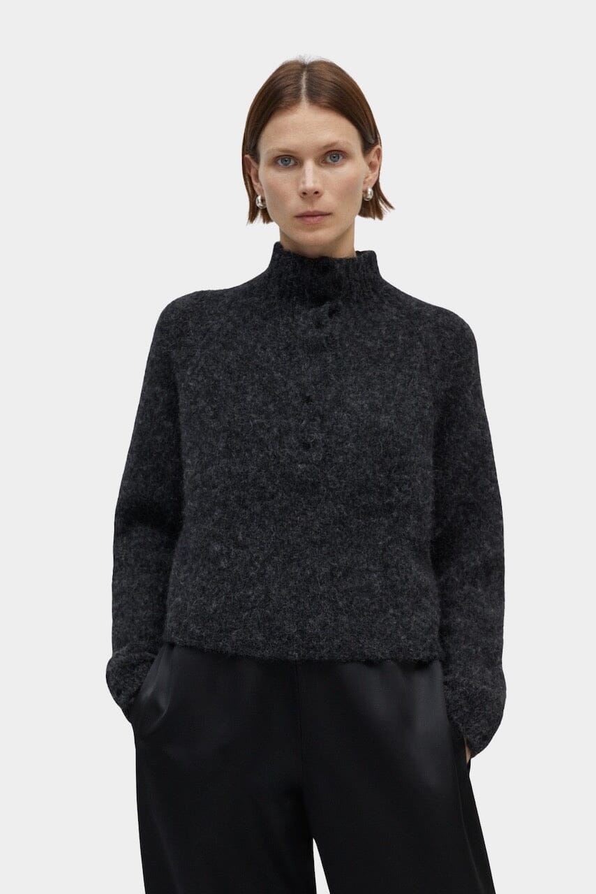 Cordera Baby Alpaca Polo Sweater - Anthracite