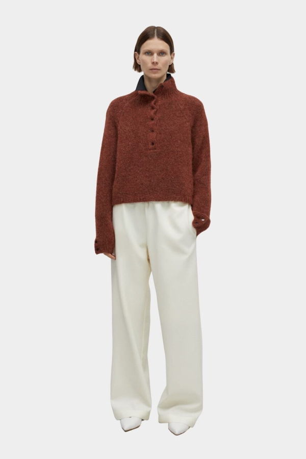 Cordera Baby Alpaca Polo Sweater - Terracotta