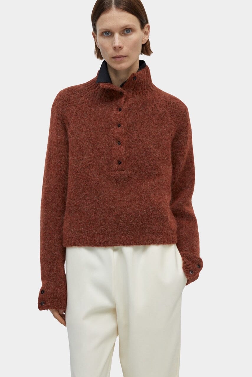 Cordera Baby Alpaca Polo Sweater - Terracotta