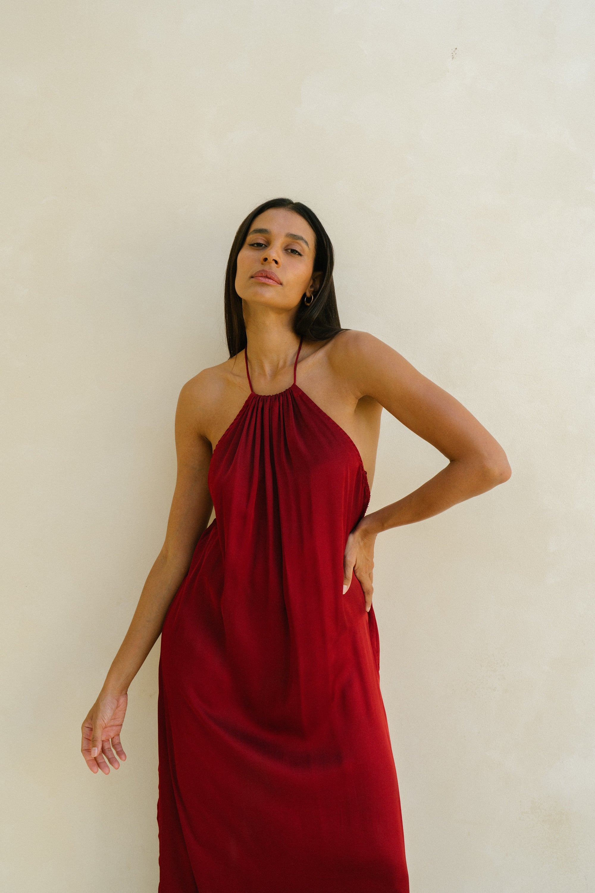 Bahhgoose Chi Dress - Deep Cherry