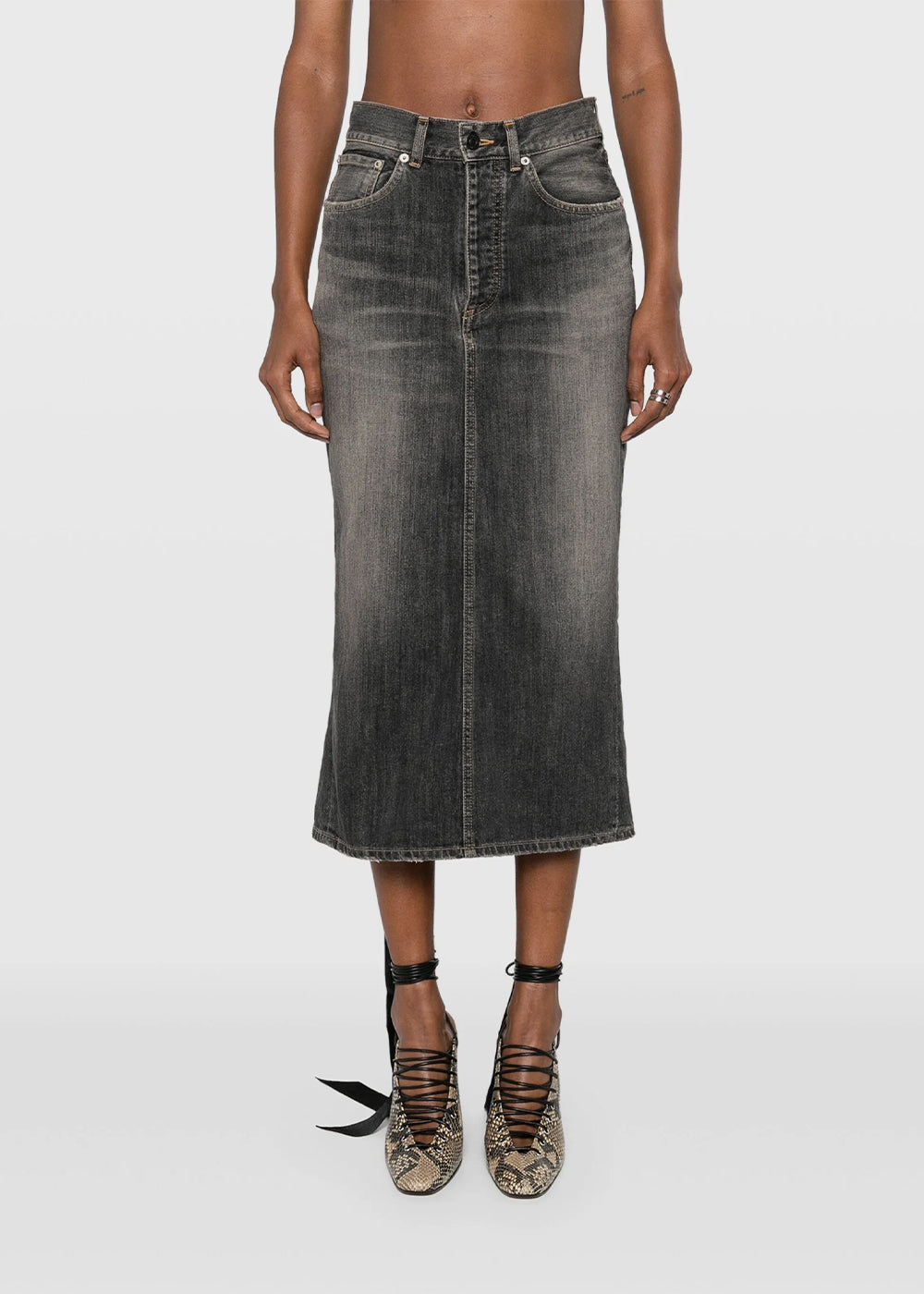 Balenciaga Lace-Up Skirt - Dark Grey