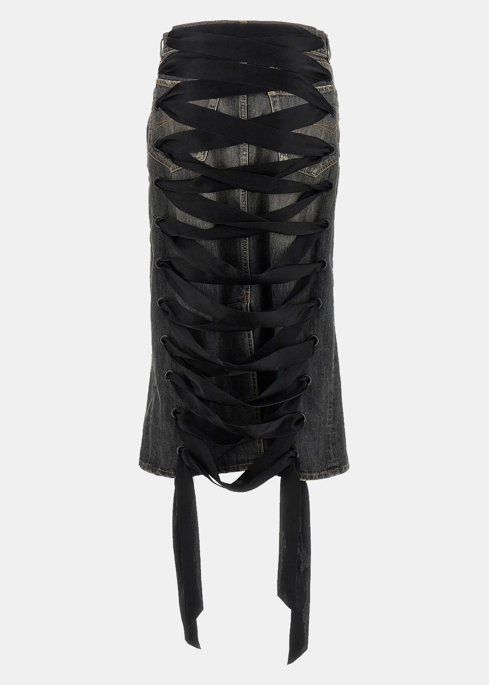 Balenciaga Lace-Up Skirt - Dark Grey