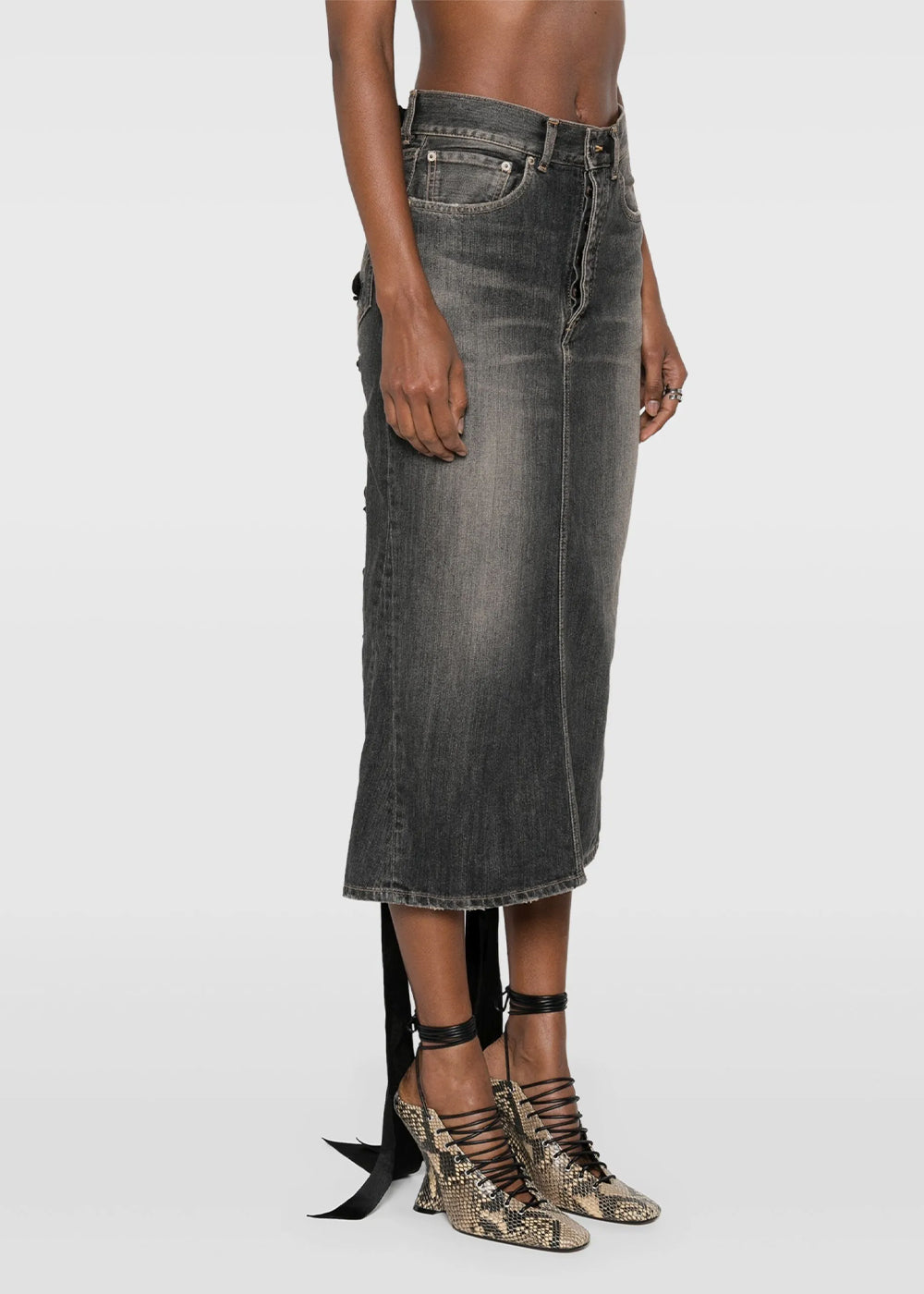 Balenciaga Lace-Up Skirt - Dark Grey