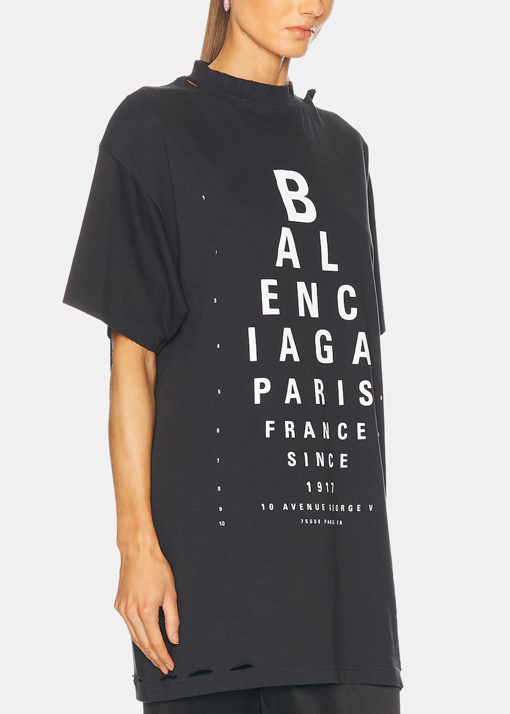 Balenciaga Washed Black Optical T-Shirt - Washed Black/White