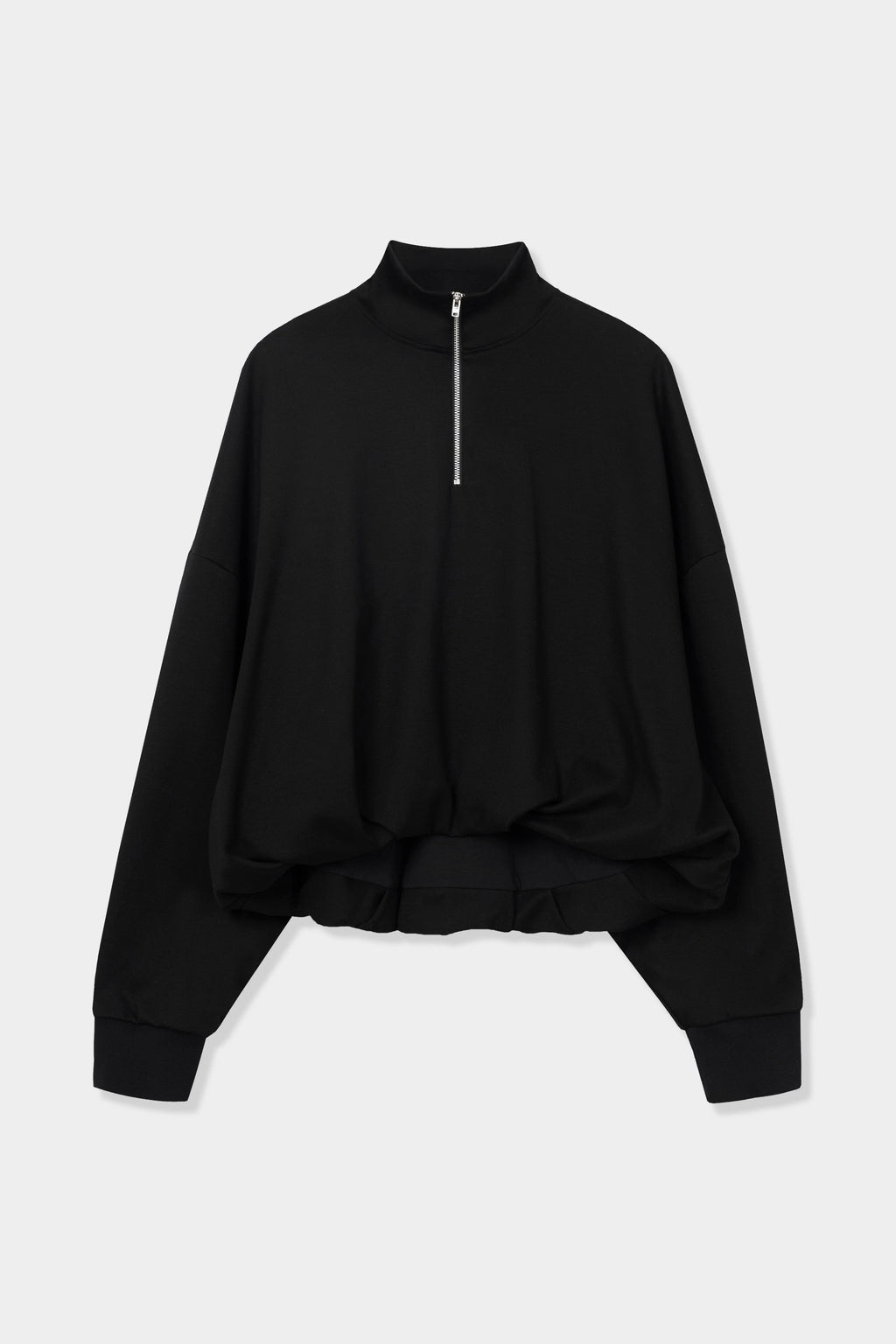 Cordera Balloon Quarter-Zip Sweatshirt - Black