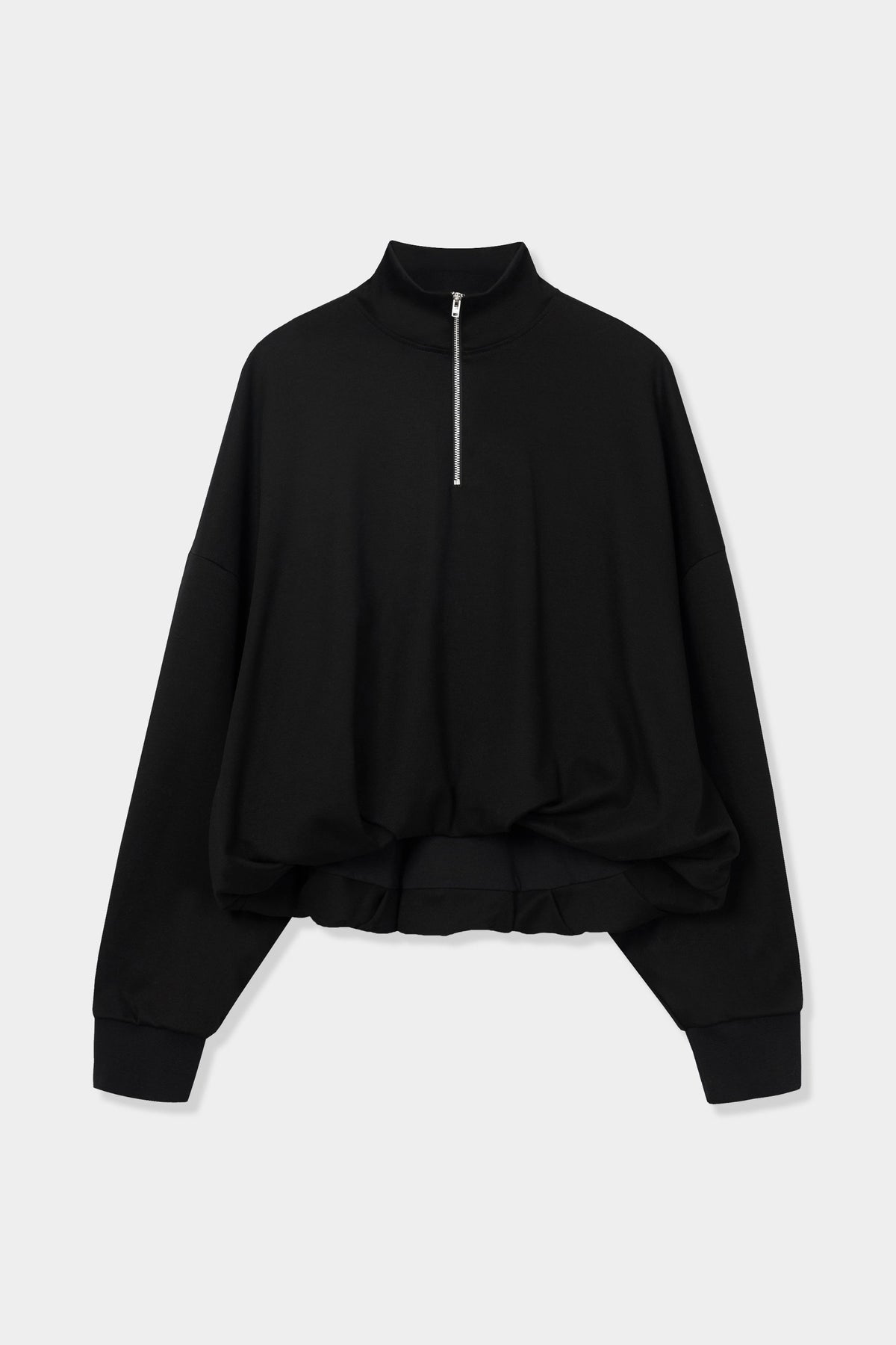 Cordera Balloon Quarter-Zip Sweatshirt - Black