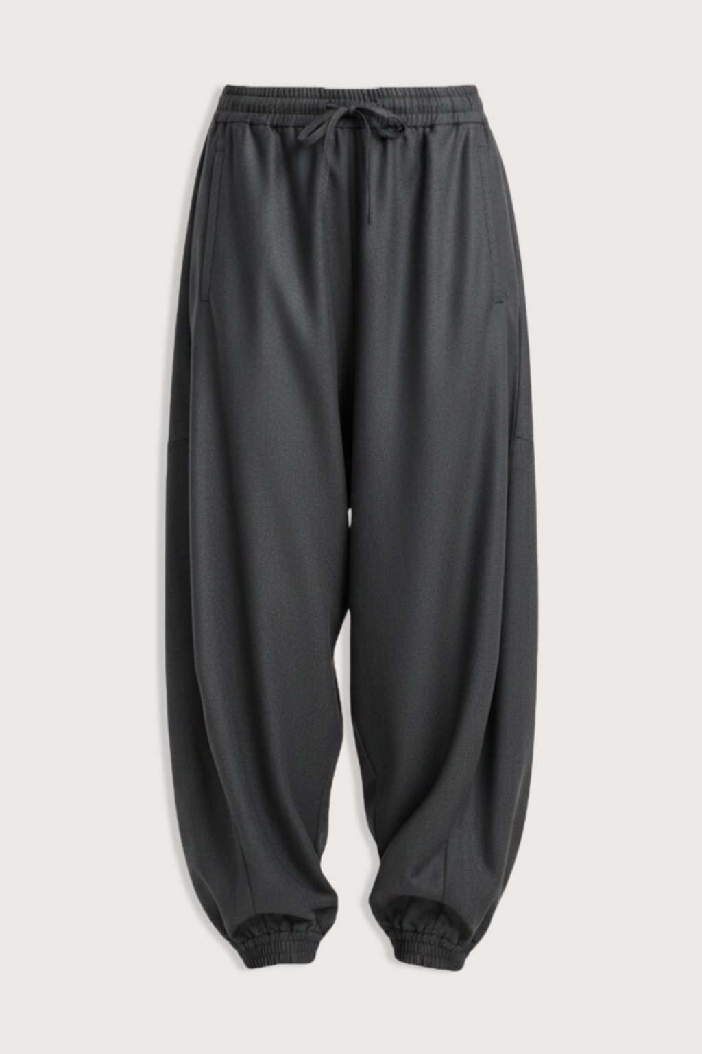 Rohe Balloon Track Wool Pant - Dark Grey Mel