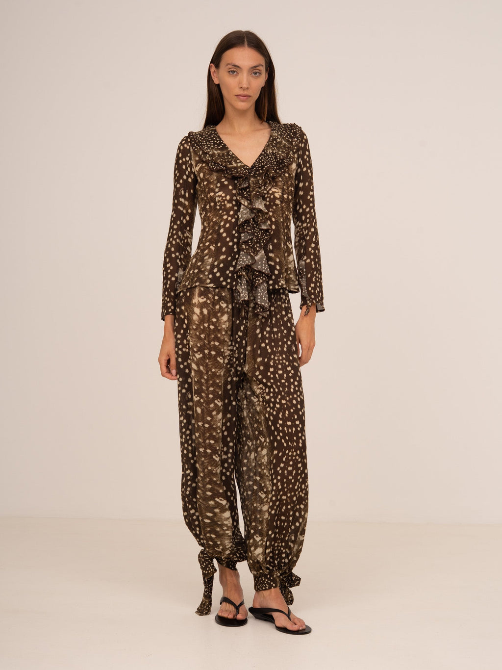 Carmen Says Bambi Noir Animal Print Blouse