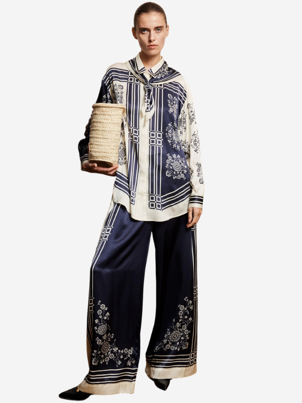 ALÉMAIS Banderra Scarf Silk Shirt