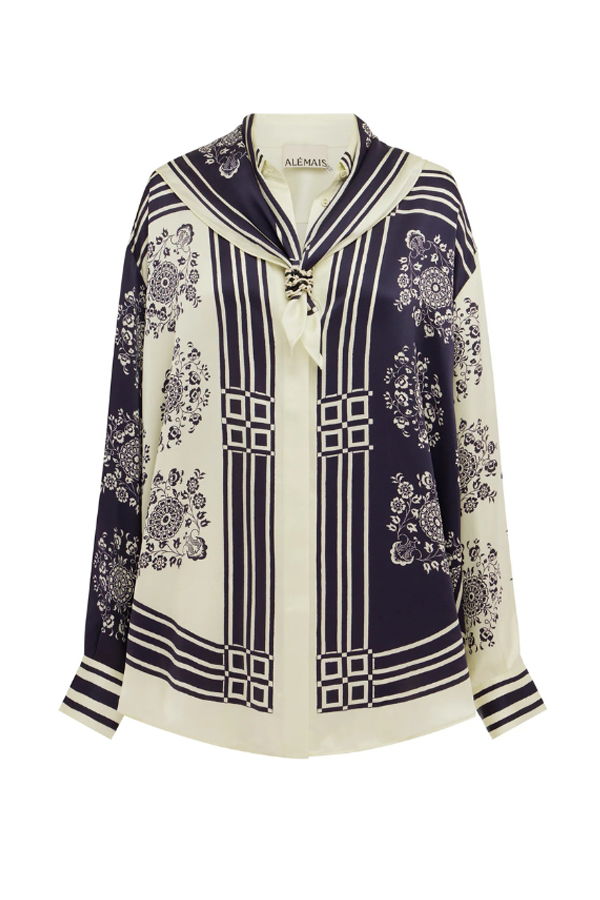 ALÉMAIS Banderra Scarf Silk Shirt