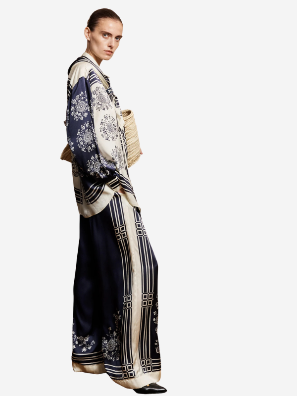 ALÉMAIS Banderra Scarf Silk Shirt