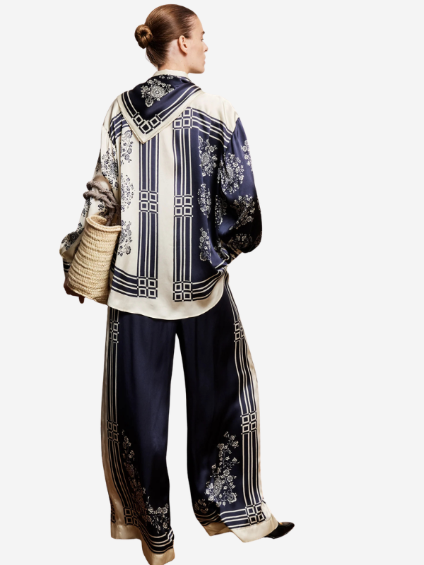 ALÉMAIS Banderra Scarf Silk Shirt