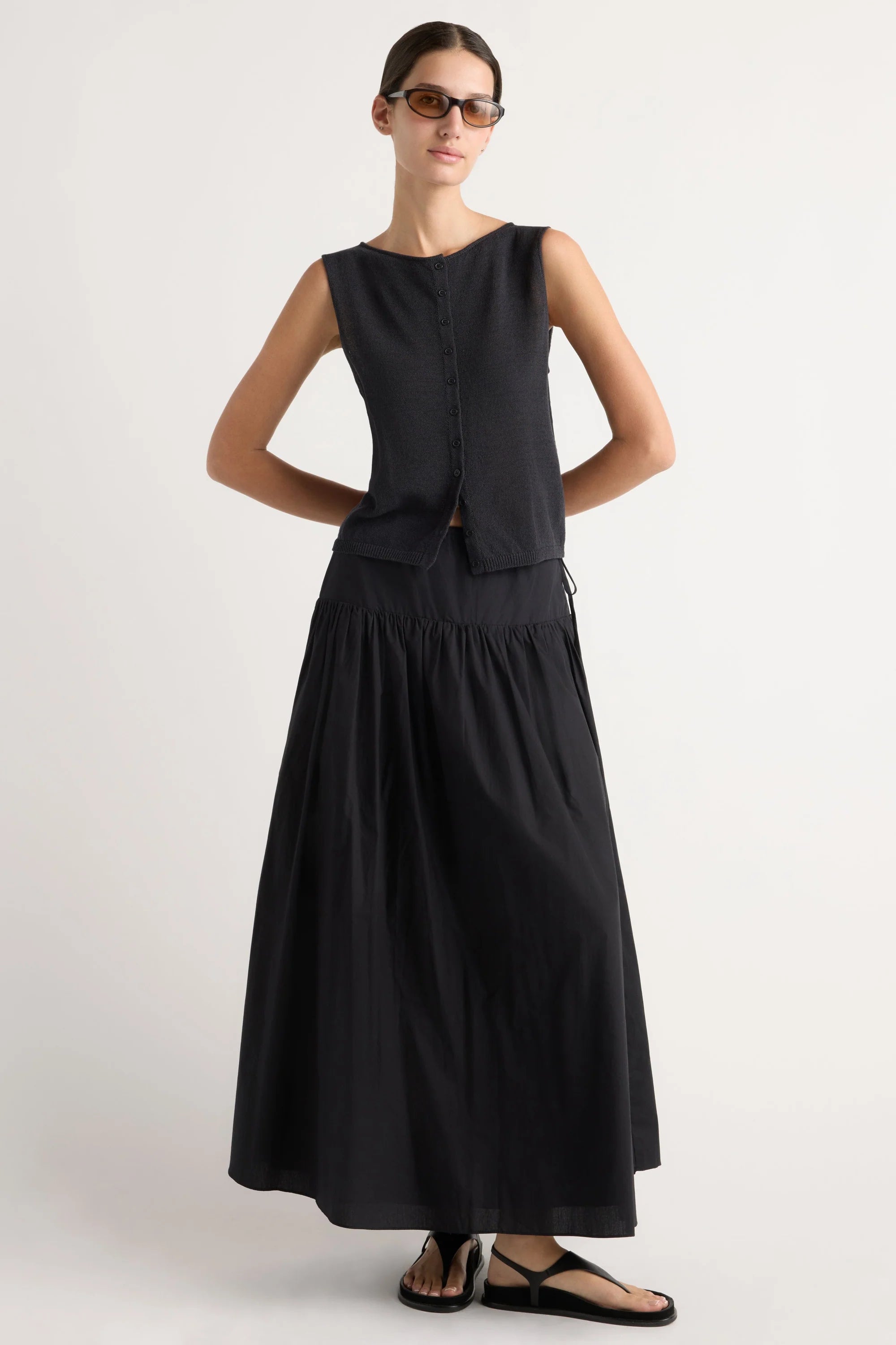 Modern Citizen Bao Organic Cotton Drop-Waist Skirt