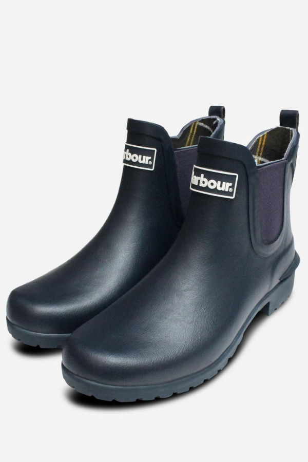 Barbour Wilton Chelsea Welly Boots - Navy