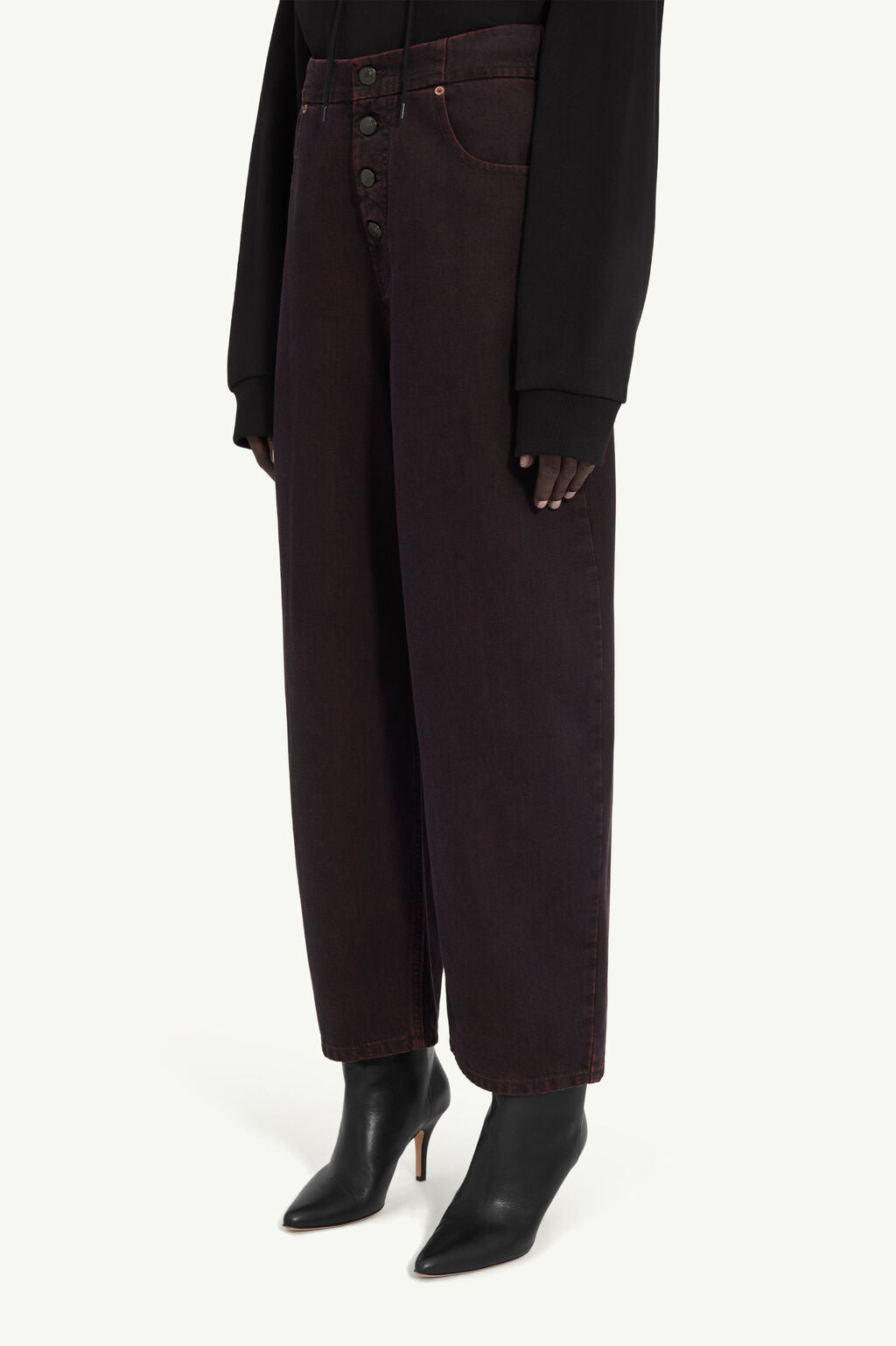 MM6 Maison Margiela Barrel-Leg Jeans - Bordeaux