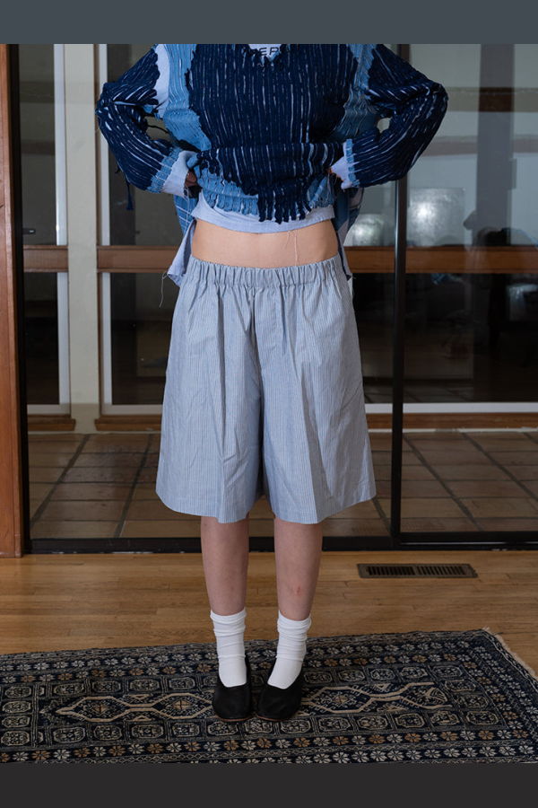Baserange Claude Shorts - Blue Stripe