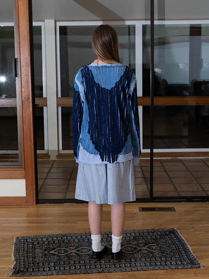 Baserange Claude Shorts - Blue Stripe