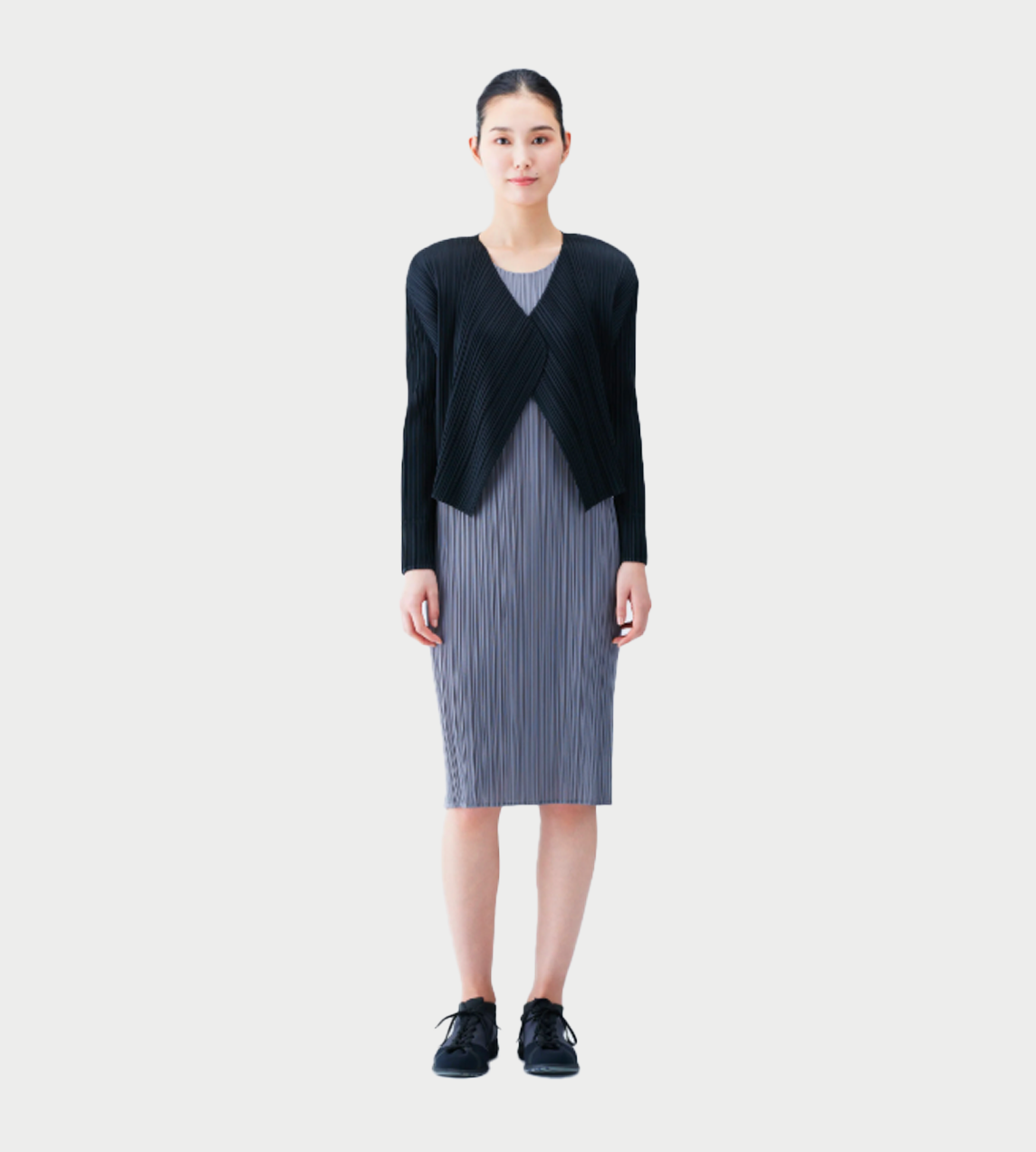 Pleats Please by Issey Miyake Basic Pleated Cardigan - Black