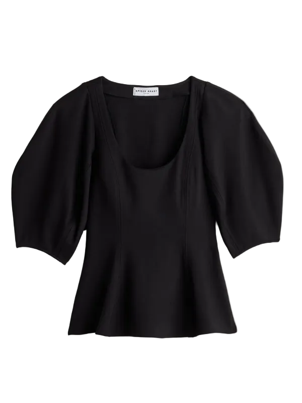 Apiece Apart Bebe Ponte Peplum Top