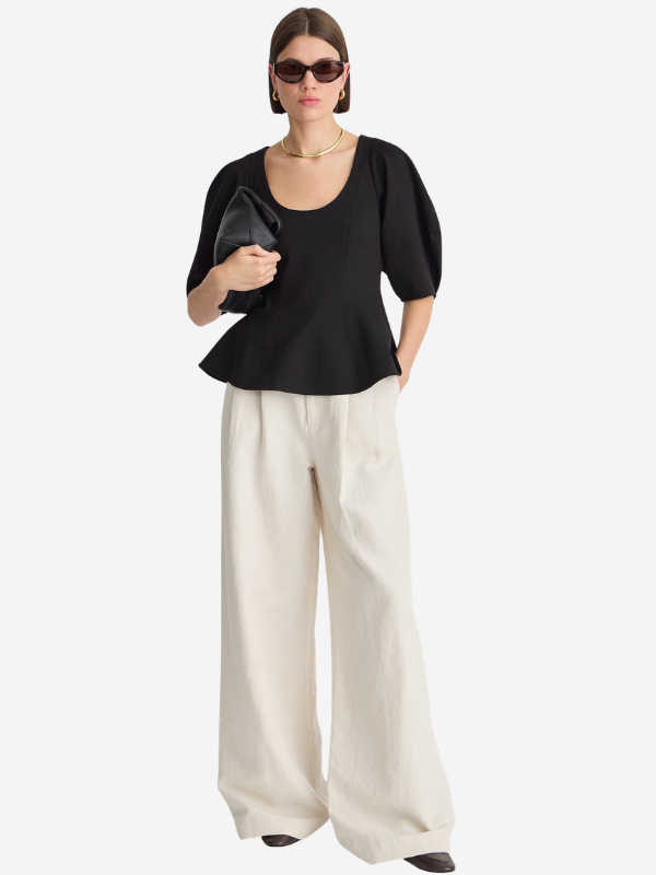 Apiece Apart Bebe Ponte Peplum Top