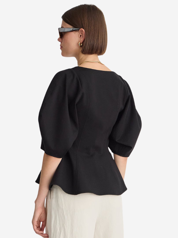 Apiece Apart Bebe Ponte Peplum Top
