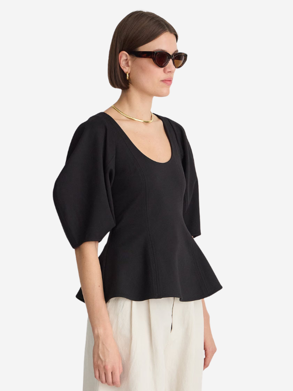 Apiece Apart Bebe Ponte Peplum Top