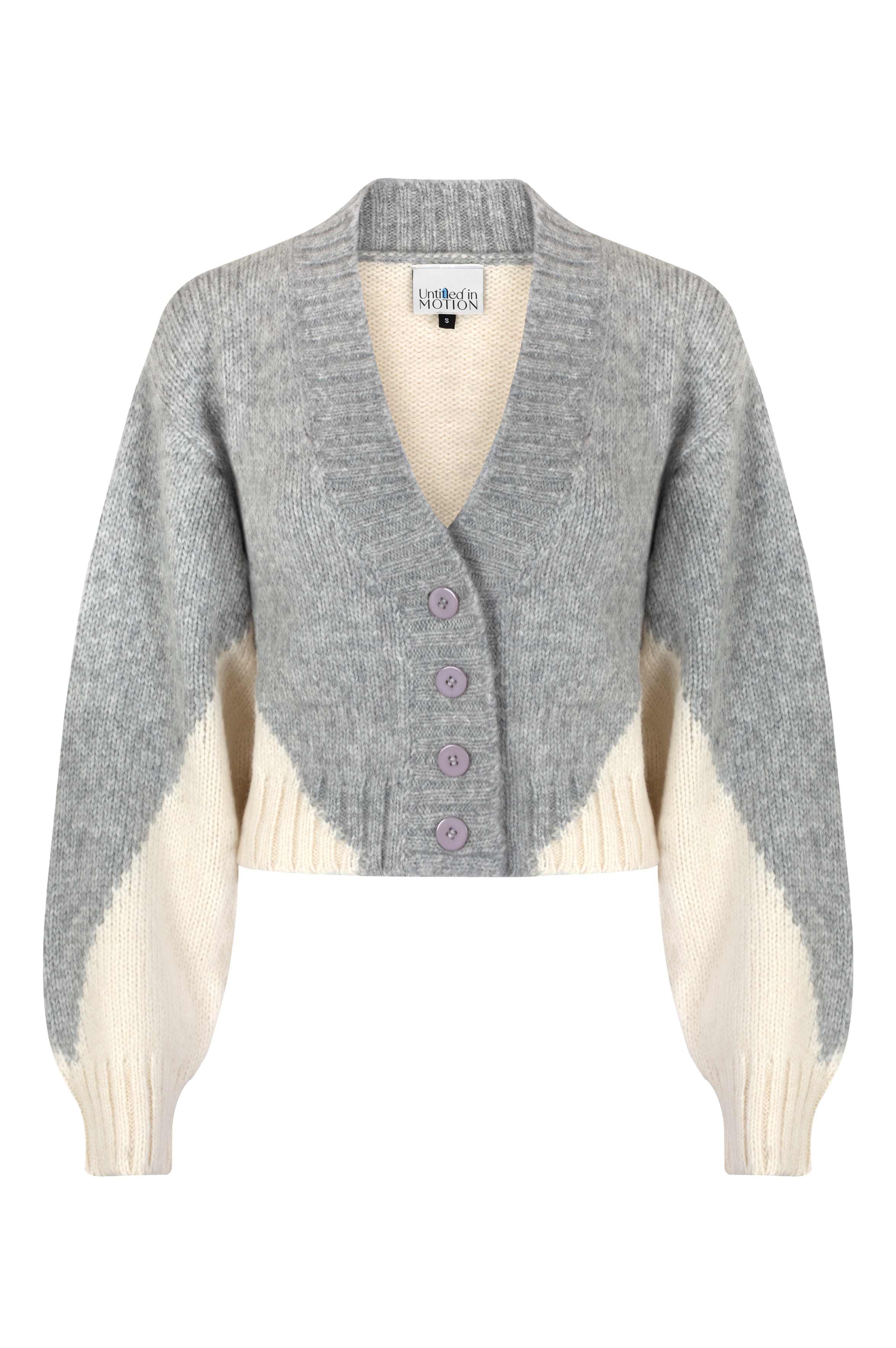 Untitled in Motion Belan Cardigan - Grey/Cream