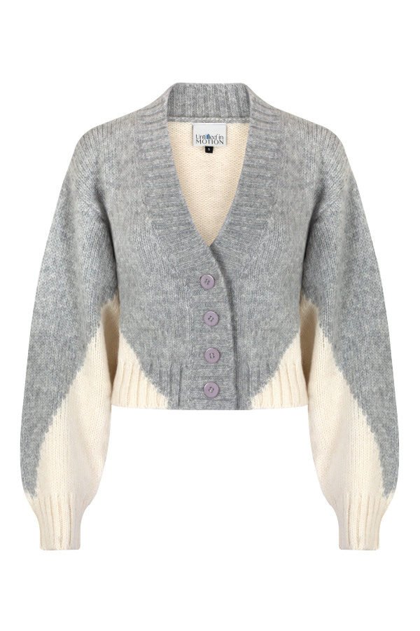 Untitled in Motion Belan Cardigan - Grey/Cream