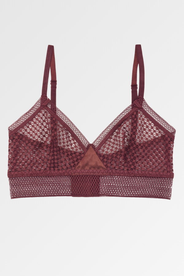 Else Bella Soft Triangle Bralette - Merlot