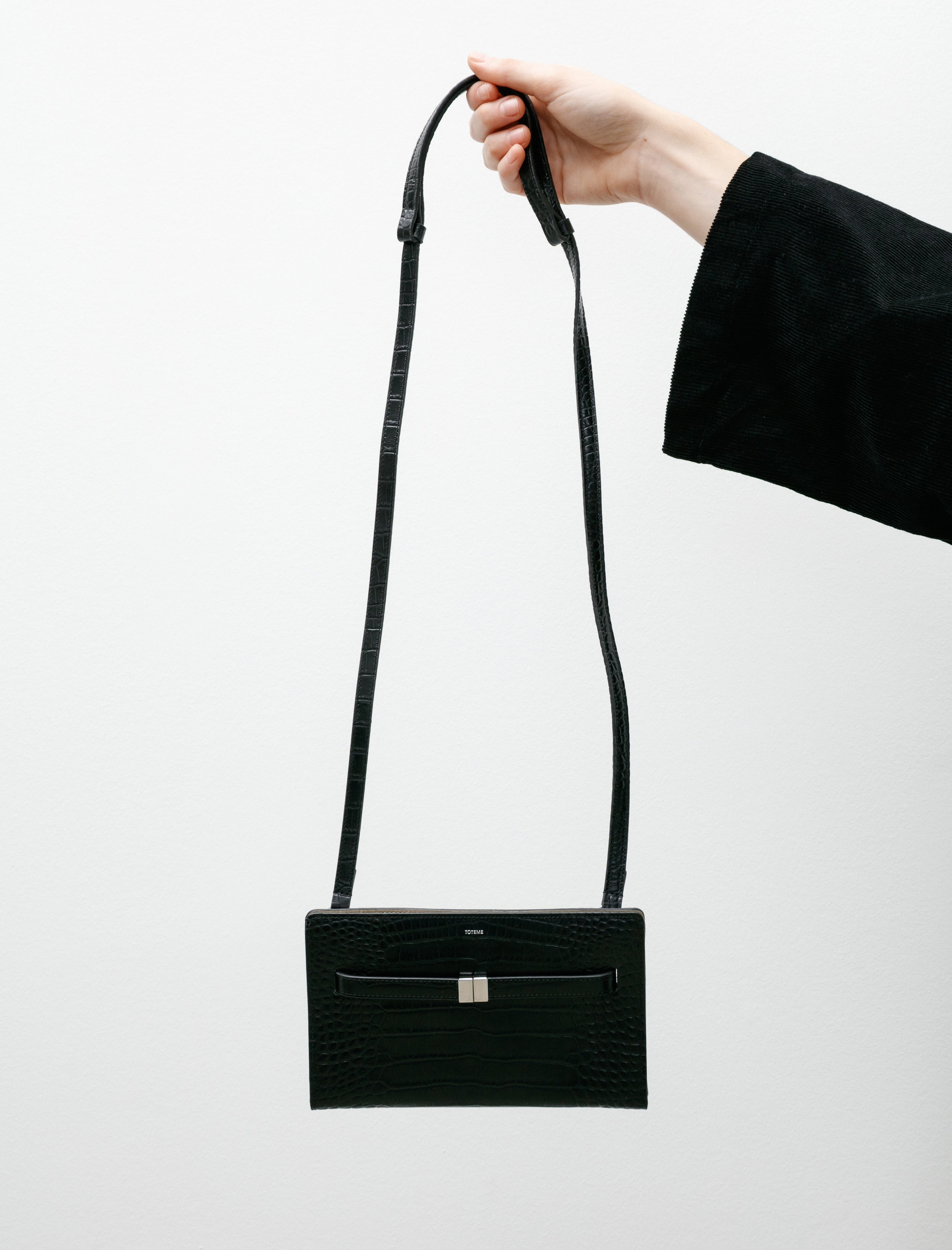 Totême Belted Croco Embossed Crossbody Bag