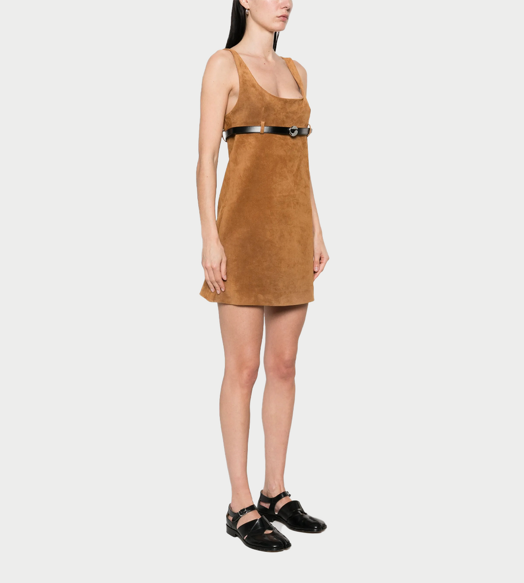 Coperni Belted Suede Mini Dress