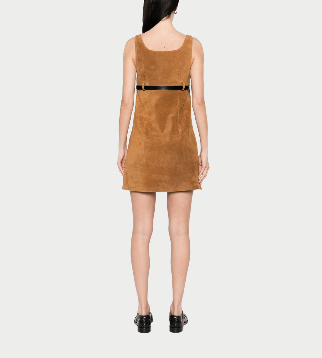 Coperni Belted Suede Mini Dress