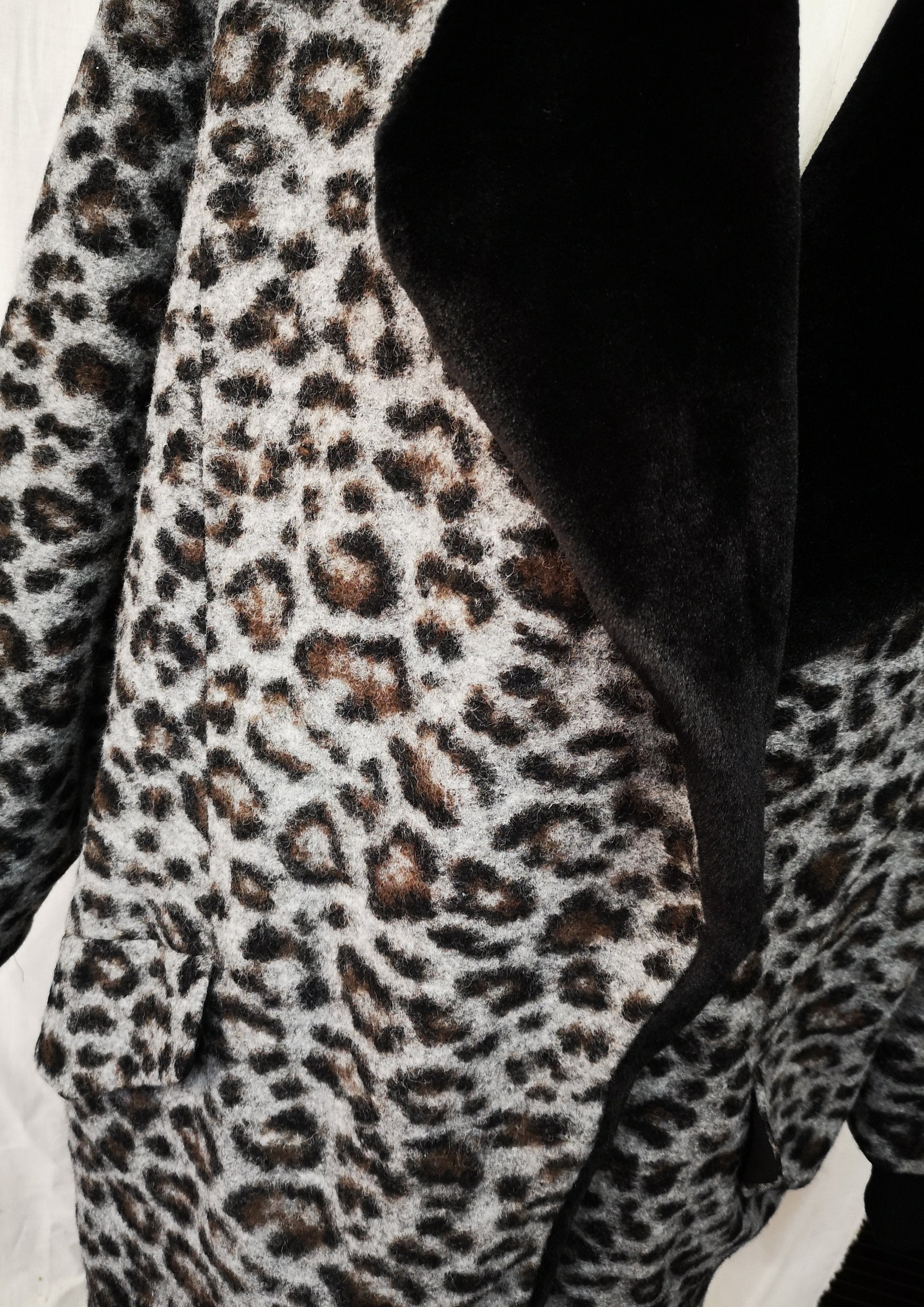 Berenik FUR LINING WOOL COATING COAT - animal print