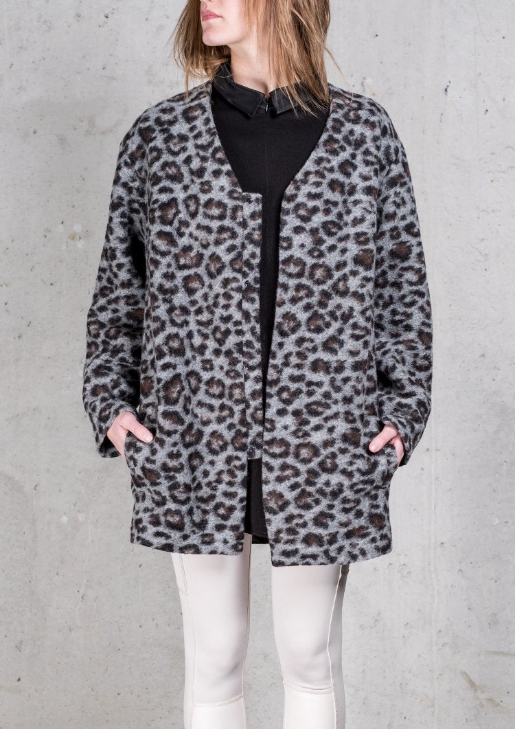 Berenik WOOL CARDIGAN - animal print