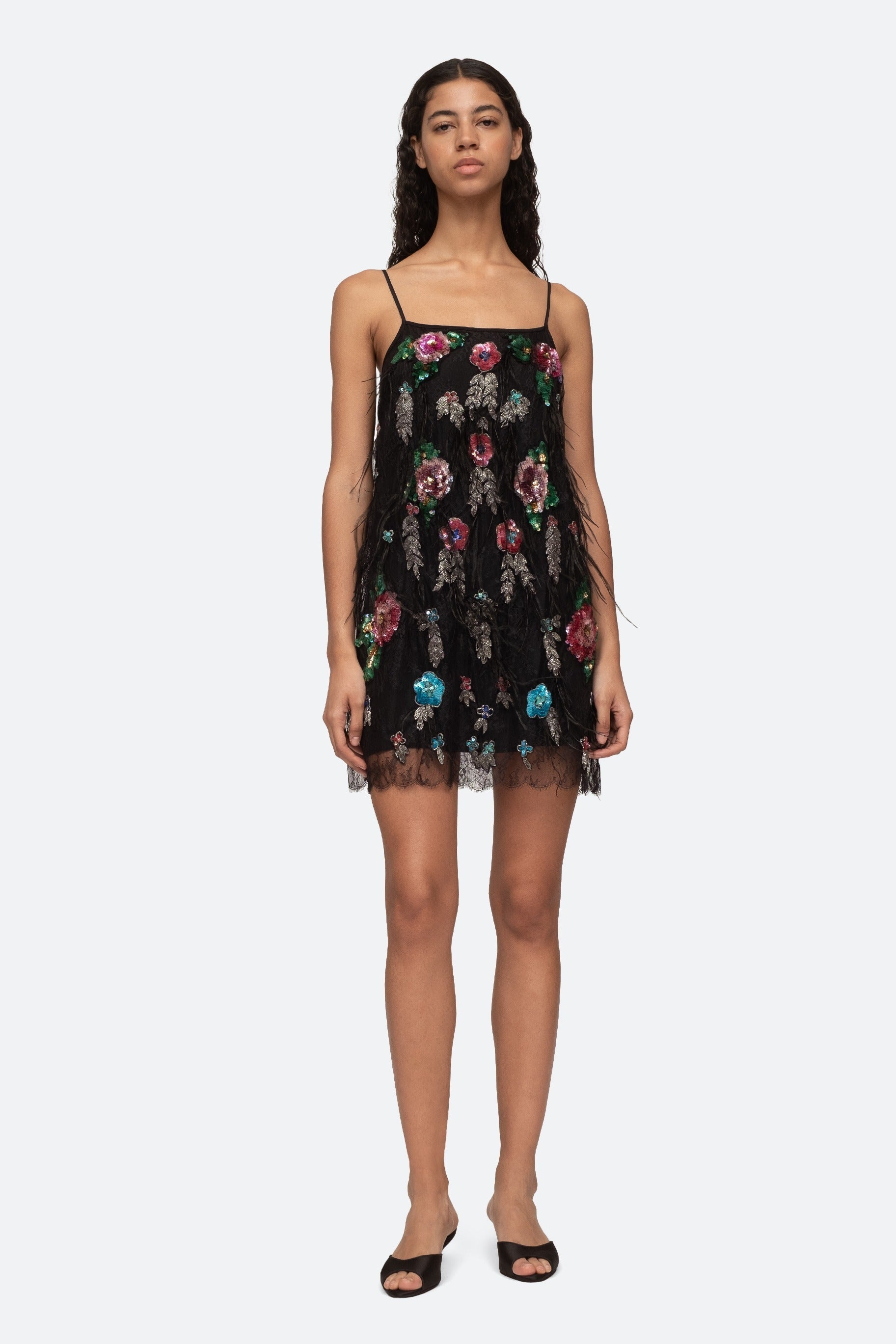 Sea NY Bethany Slip Dress - Black Multi