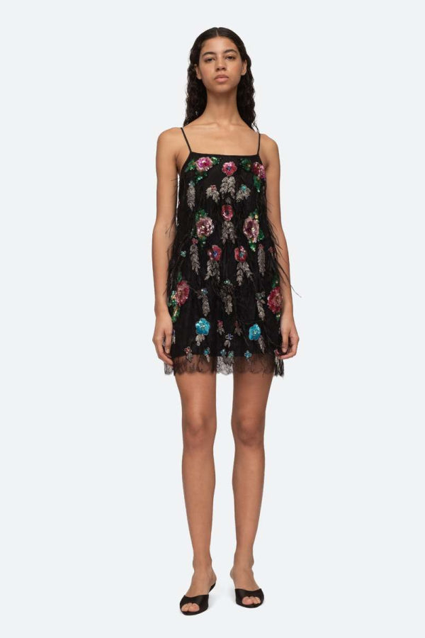 Sea NY Bethany Slip Dress - Black Multi