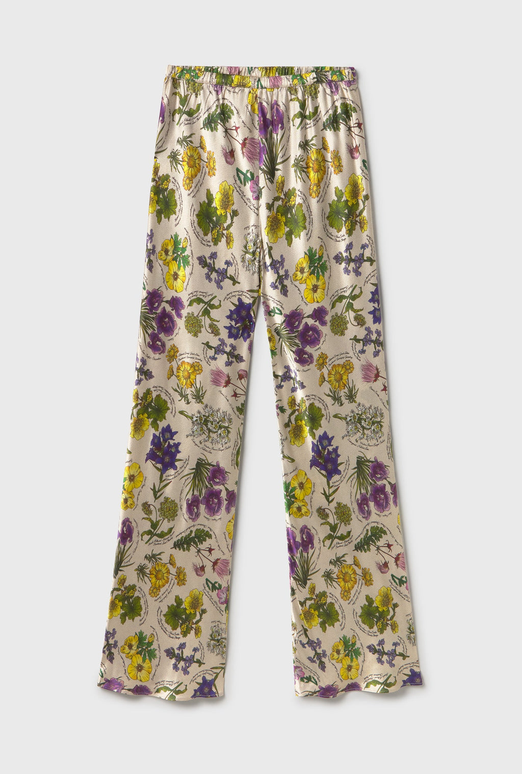 Silk Laundry Bias Cut Pants - Endangered Flowers