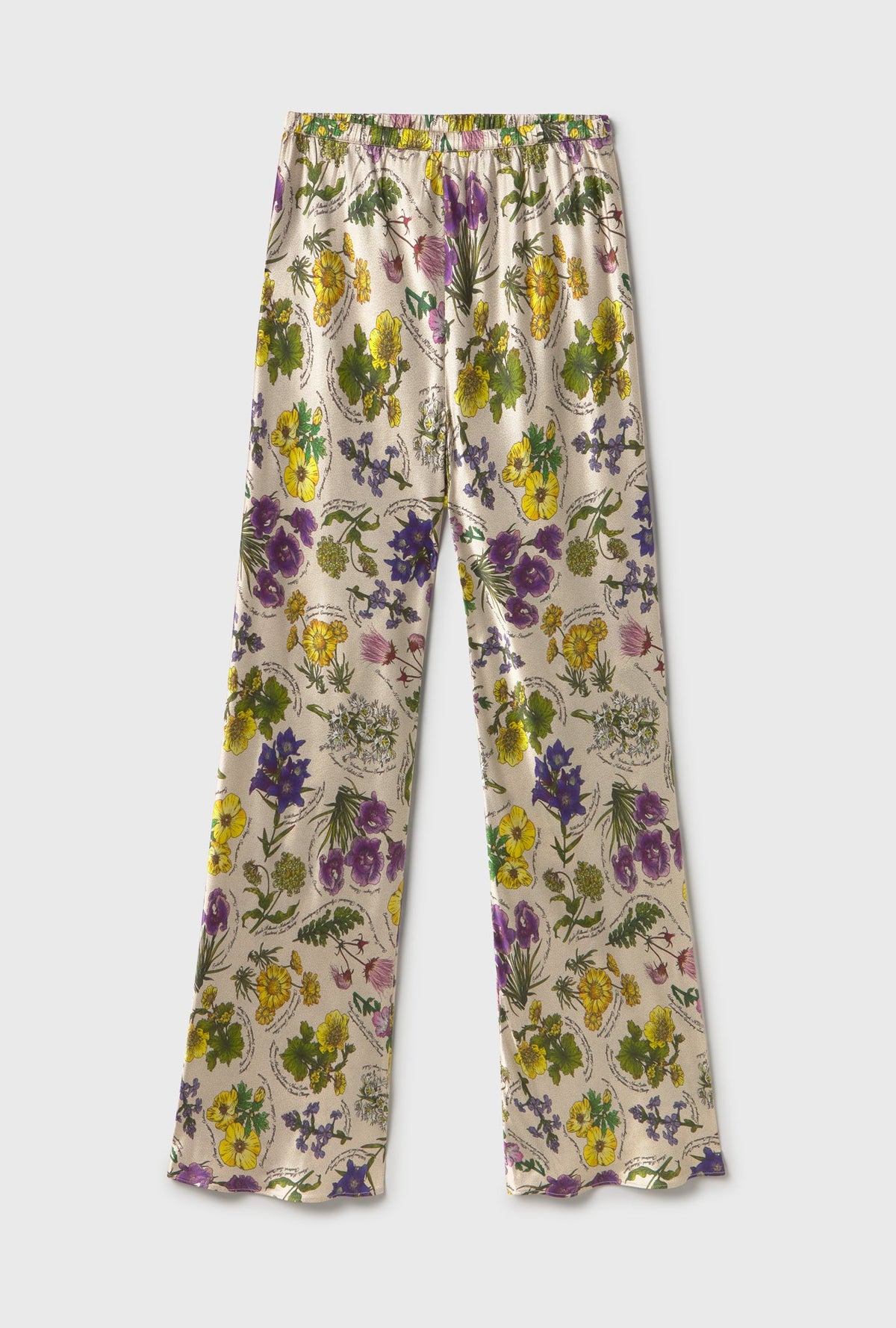Silk Laundry Bias Cut Pants - Endangered Flowers