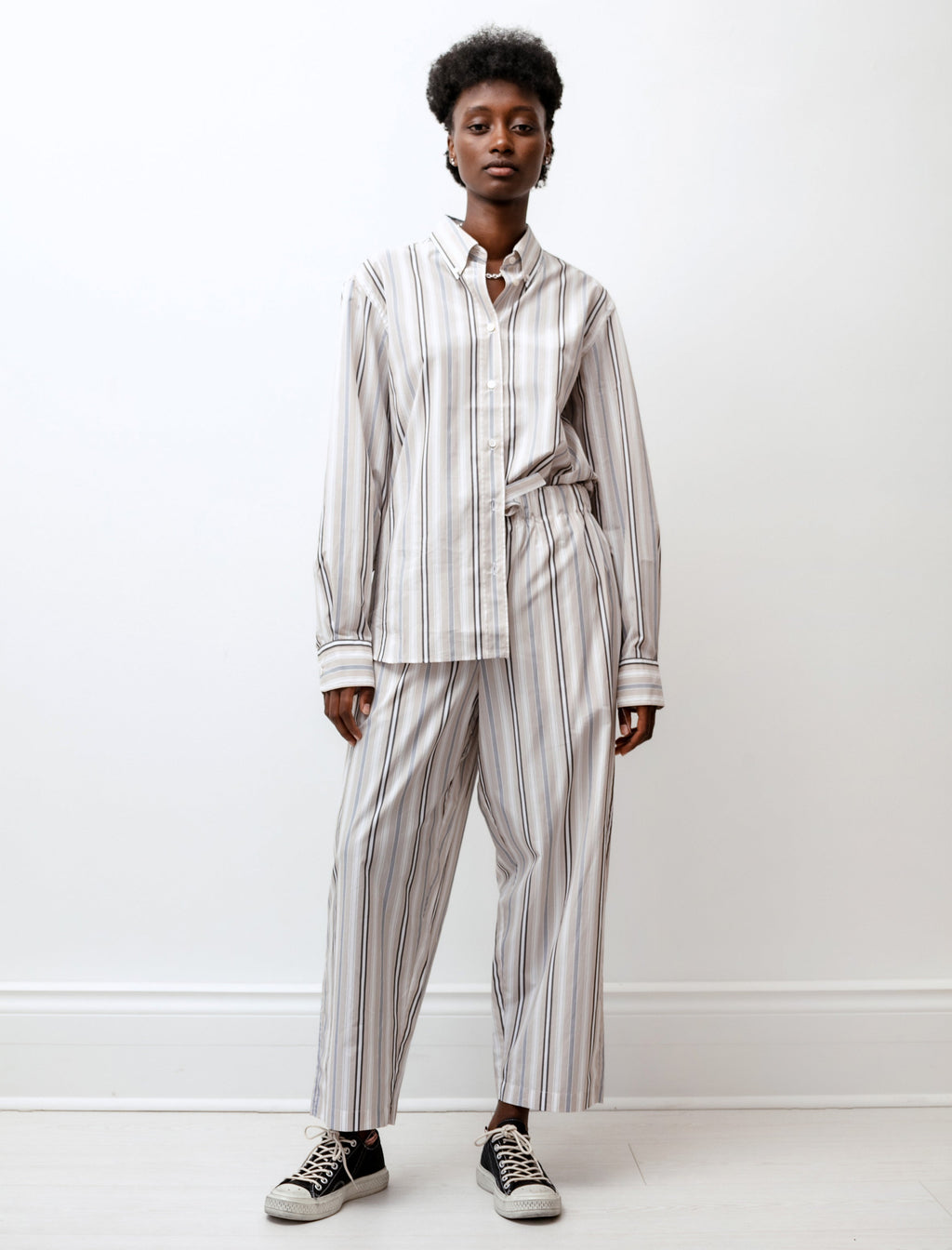 Studio Nicholson Bissett Shirt Beach - Stripe Cocoa/Nude