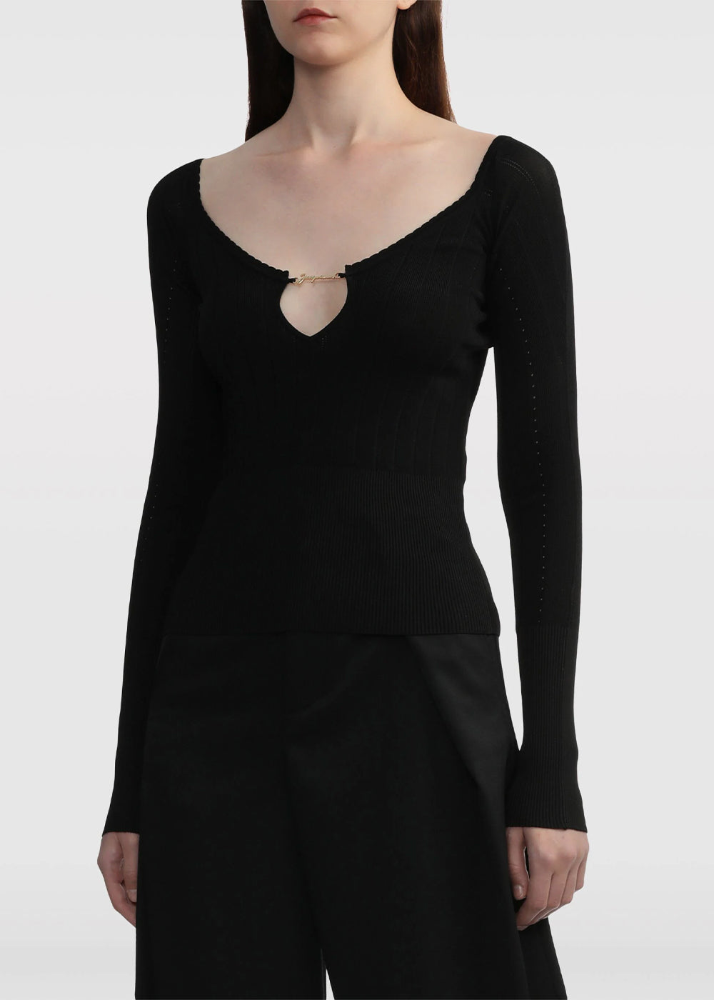 Jacquemus Black Le haut Pralu Long Sleeve T Shirt - Black