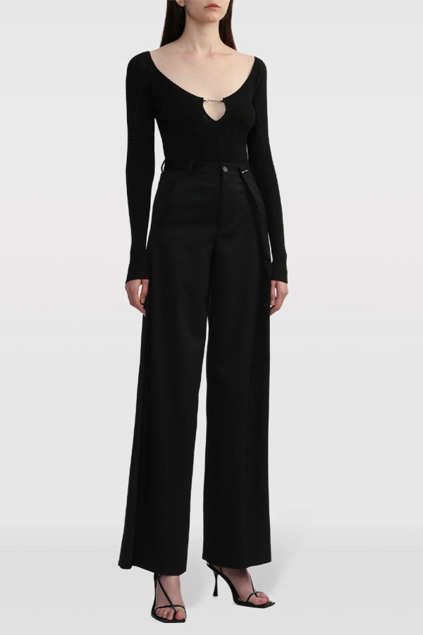 Jacquemus Black Le haut Pralu Long Sleeve T Shirt - Black