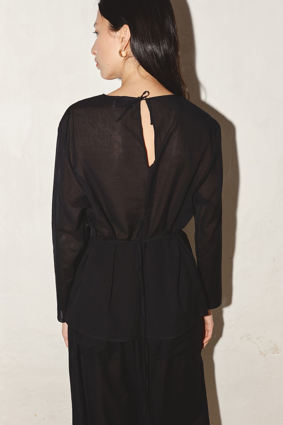 Datura Encens Batiste Cotton Top - Black
