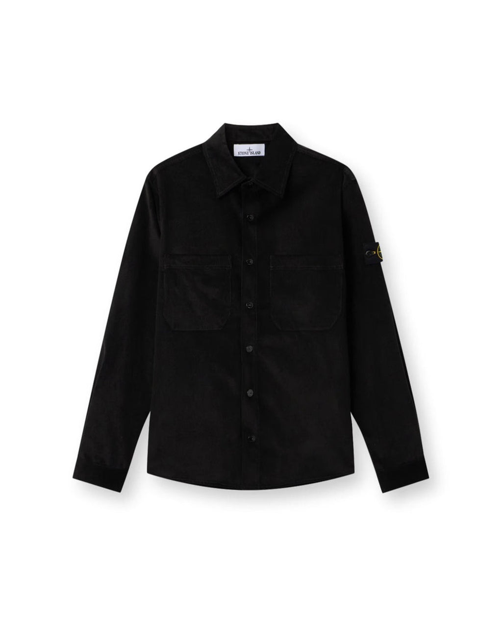 Stone Island Cotton Micro Corduroy Pockets Overshirt - Black