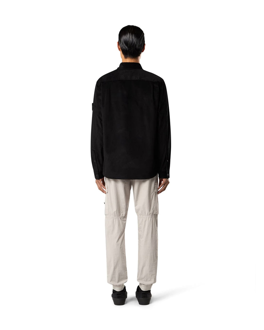 Stone Island Cotton Micro Corduroy Pockets Overshirt - Black