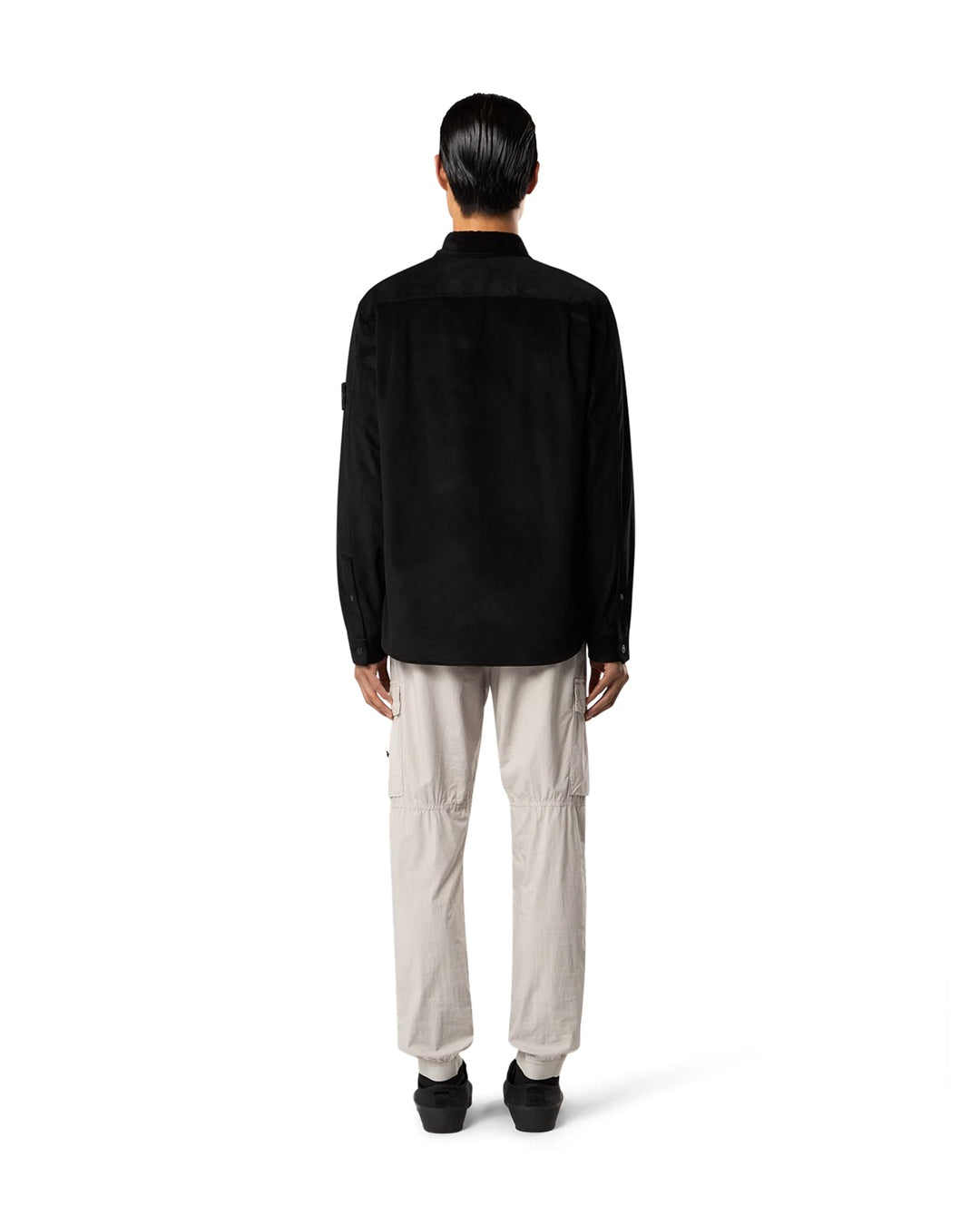 Stone Island Cotton Micro Corduroy Pockets Overshirt - Black